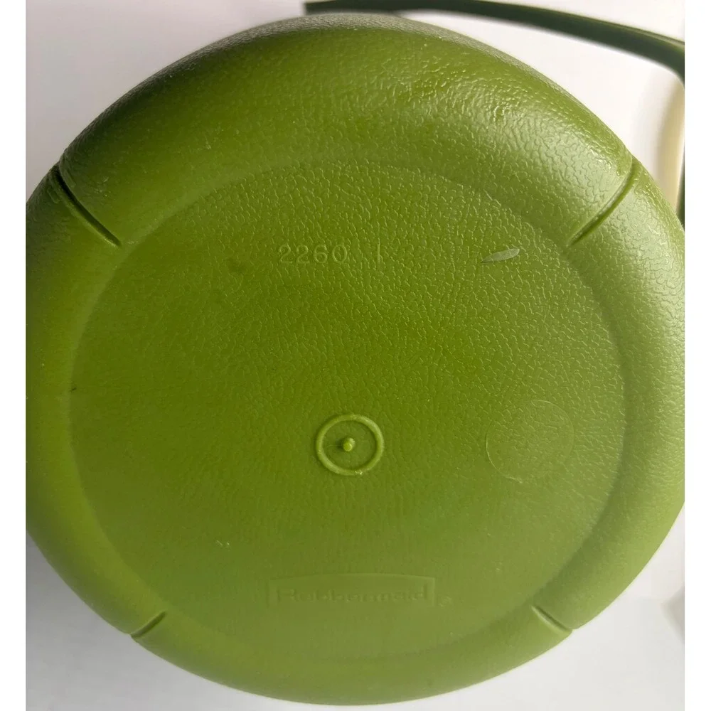 Vintage Rubbermaid Ice Bucket Avocado Green Snowflake Lid MCM 2260 Retro Barware
